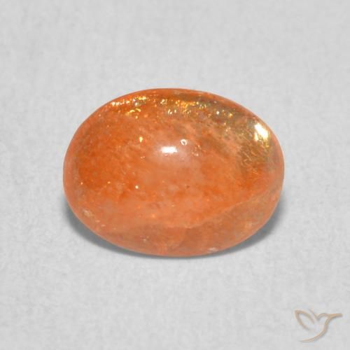 1.01ct Натуральный Средний апельсин Солнечный камень, Овал, Полупрозрачный
