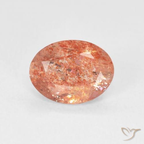 1.14ct Натуральный Грейпфрут Апельсин Солнечный камень, Овал, Полупрозрачный
