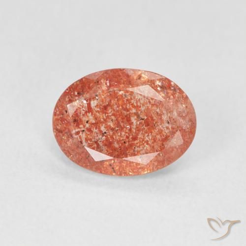 0.99ct Натуральный Грейпфрут Апельсин Солнечный камень, Овал, Полупрозрачный