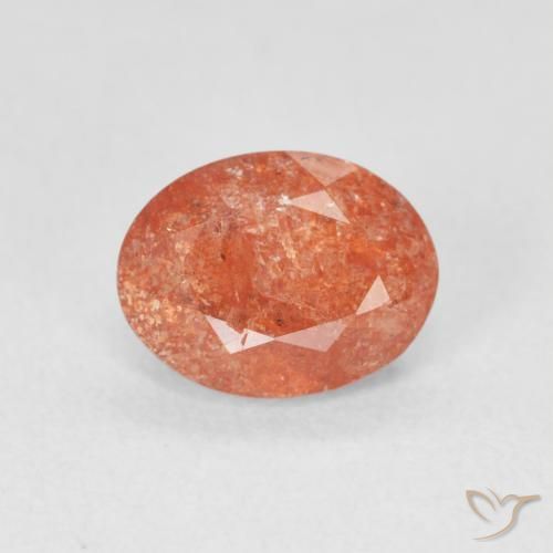1.22ct Натуральный Грейпфрут Апельсин Солнечный камень, Овал, Полупрозрачный