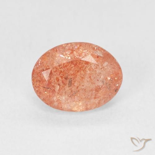 1.40ct Натуральный Грейпфрут Апельсин Солнечный камень, Овал, Полупрозрачный