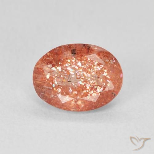 1.20ct Натуральный Грейпфрут Апельсин Солнечный камень, Овал, Полупрозрачный