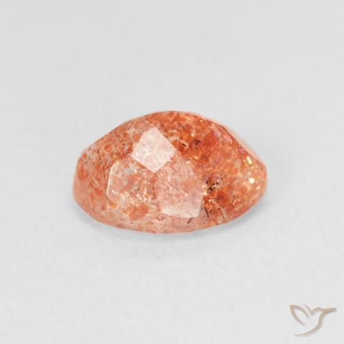 1.20 карата, натуральный Medium Light-Orange Солнечный камень, Овал, Полупрозрачный