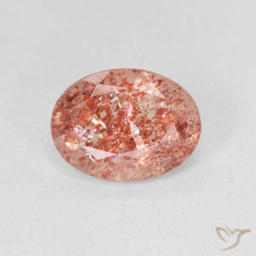 1.06ct Натуральный Имбирь апельсин Солнечный камень, Овал, Полупрозрачный