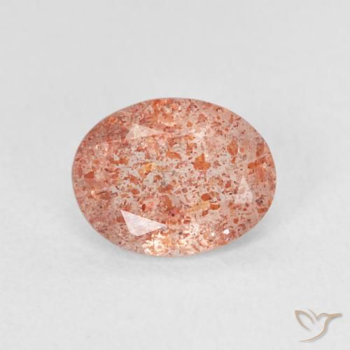 1.13ct Натуральный Красновато-оранжевый Солнечный камень, Овал, Полупрозрачный