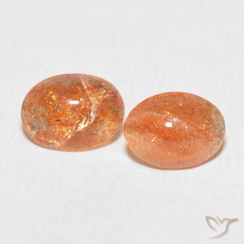 1.88ctw Натуральный Medium Light-Orange Солнечный камень, Овал, Полупрозрачный