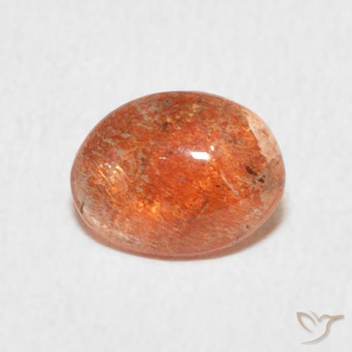0.91ct Натуральный Ярко-оранжевый Солнечный камень, Овал, Полупрозрачный