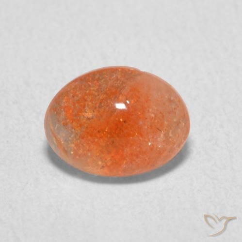 1.18ct Натуральный Темно-оранжевый Солнечный камень, Овал, Полупрозрачный