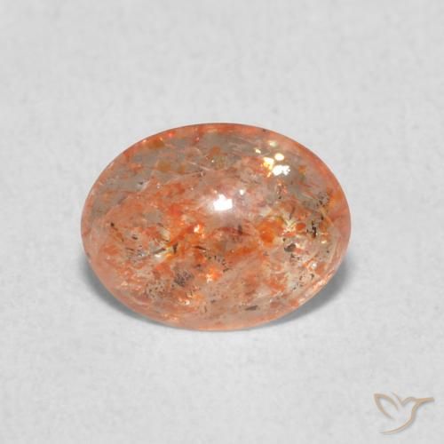 0.84ct Натуральный Medium Light-Orange Солнечный камень, Овал, Полупрозрачный