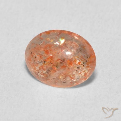 0.84 карата, натуральный Medium Light-Orange Солнечный камень, Овал, Полупрозрачный