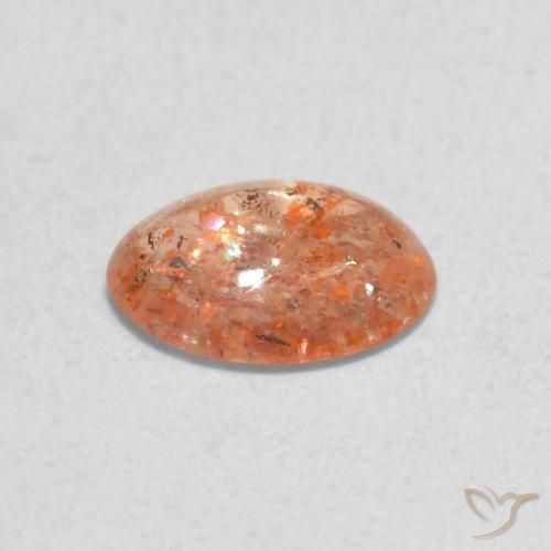 0.84 карата, натуральный Medium Light-Orange Солнечный камень, Овал, Полупрозрачный