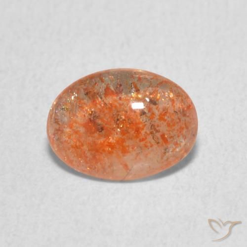 0.93ct Натуральный Средний апельсин Солнечный камень, Овал, Полупрозрачный