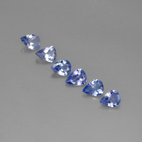  карата, натуральный Фиолетово-синий Танзанит, Форма груши, Чистота VS