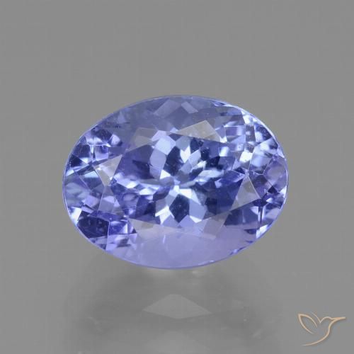 2.20ct Натуральный Интенсивный фиолетовый синий Танзанит, Овал, VVS-VS