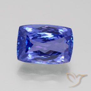 7.06ct Натуральный Фиолетово-синий Танзанит, Подушка, Чистота VS