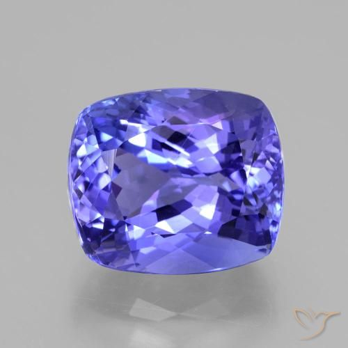 7.98ct Натуральный Интенсивный фиолетовый синий Танзанит, Подушка, VVS-VS