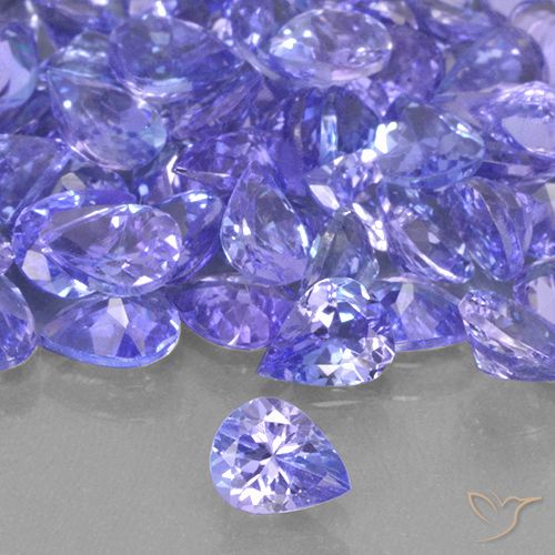 0.30ct Натуральный Фиолетово-синий Танзанит, Форма груши, VVS-VS