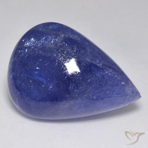44.99ct Натуральный Глубокий египетский синий Танзанит, Форма груши, Полупрозрачный