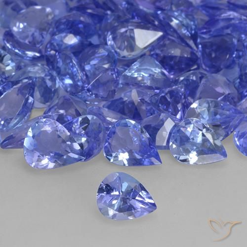 0.30ct Натуральный Средний синий Танзанит, Форма груши, VVS-VS