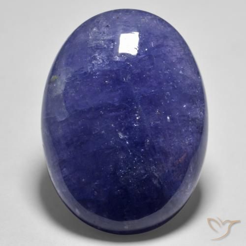 55.91ct Натуральный Темно-синий Танзанит, Овал, Полупрозрачный