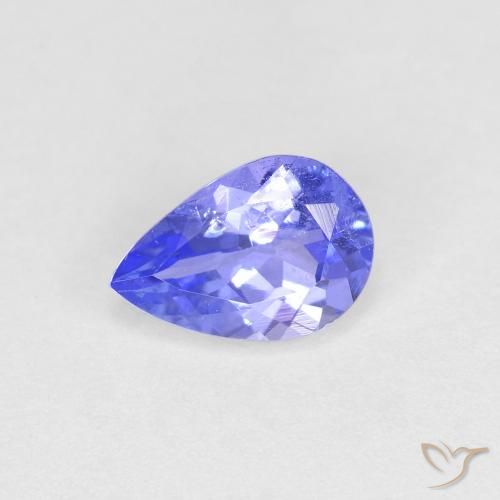0.48ct Натуральный Средний синий Танзанит, Форма груши, Чистота VS
