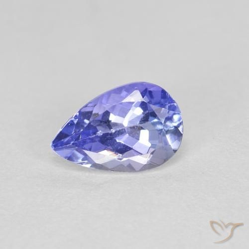 0.46ct Натуральный Средний синий Танзанит, Форма груши, VVS-VS