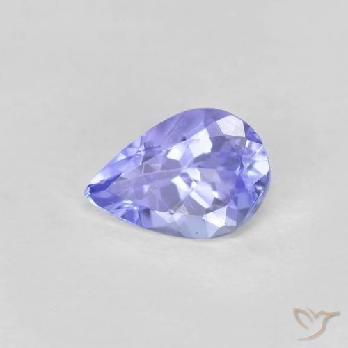 0.40ct Натуральный Интенсивный фиолетовый синий Танзанит, Форма груши, VVS-VS