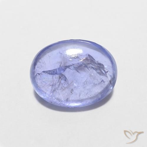 1.58ct Натуральный Интенсивный фиолетовый синий Танзанит, Овал, Прозрачный