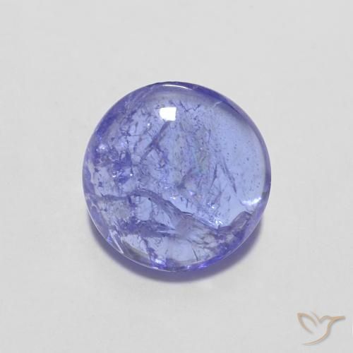 1.47ct Натуральный Интенсивный фиолетовый синий Танзанит, Круглый, Прозрачный