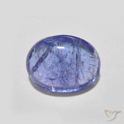 2.40ct Натуральный Интенсивный фиолетовый синий Танзанит, Овал, Прозрачный