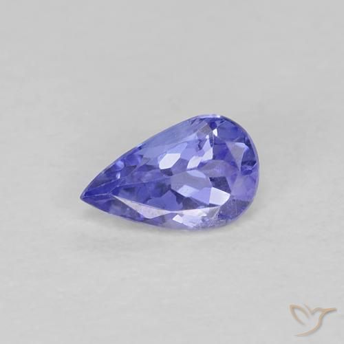0.37ct Натуральный Интенсивный фиолетовый синий Танзанит, Форма груши, Чистота VS