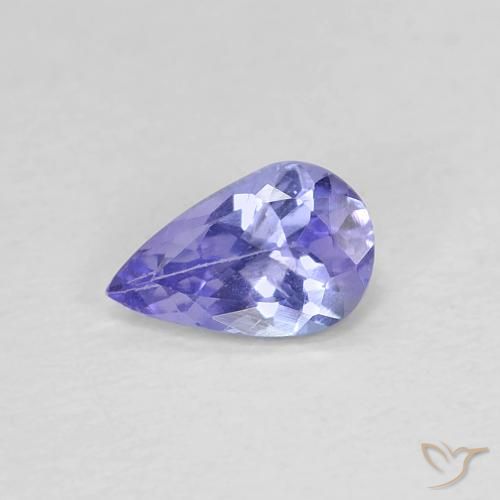 0.38ct Натуральный Интенсивный фиолетовый синий Танзанит, Форма груши, VVS-VS