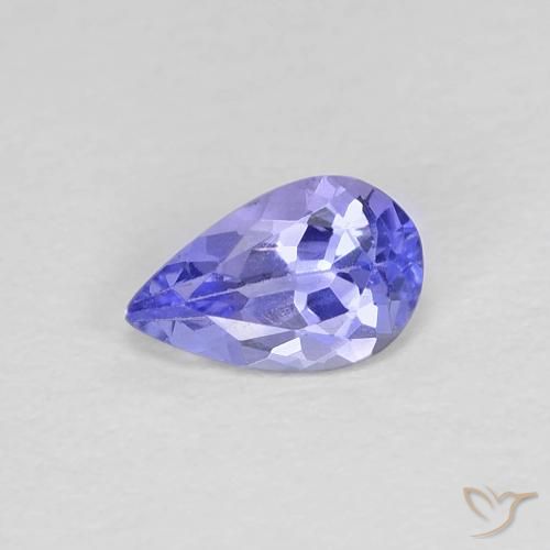 0.37ct Натуральный Электрический синий Танзанит, Форма груши, Чистота VVS