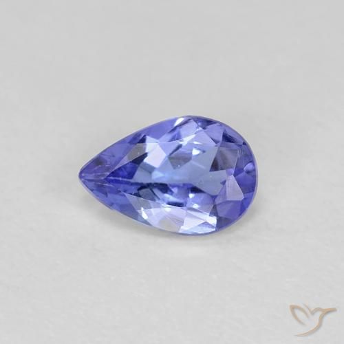 0.34ct Натуральный Интенсивный фиолетовый синий Танзанит, Форма груши, Чистота VS