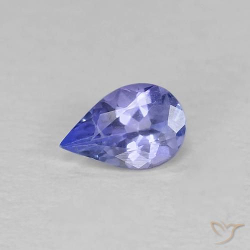 0.37ct Натуральный Интенсивный фиолетовый синий Танзанит, Форма груши, Чистота VS