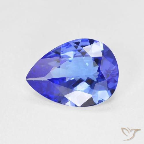 2.30ct Натуральный Ярко-синий Танзанит, Форма груши, Чистота VVS