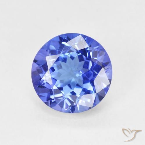 2.07ct Натуральный Интенсивный синий Танзанит, Круглый, Чистота VVS