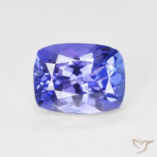2.29ct Натуральный Темно-фиолетово-синий Танзанит, Подушка, Чистота VVS