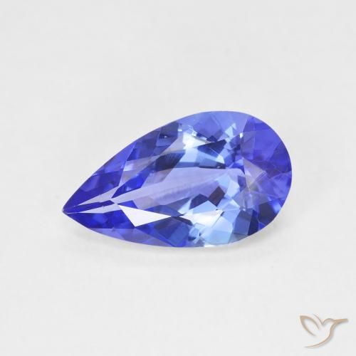 2.11ct Натуральный Темно-фиолетово-синий Танзанит, Форма груши, Чистота VVS