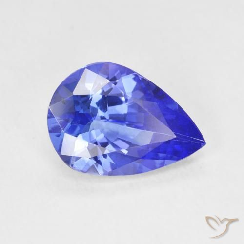 2.25ct Натуральный Темно-фиолетово-синий Танзанит, Форма груши, Чистота VVS