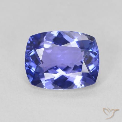 2.04ct Натуральный Темно-синий Танзанит, Подушка, Чистота VVS