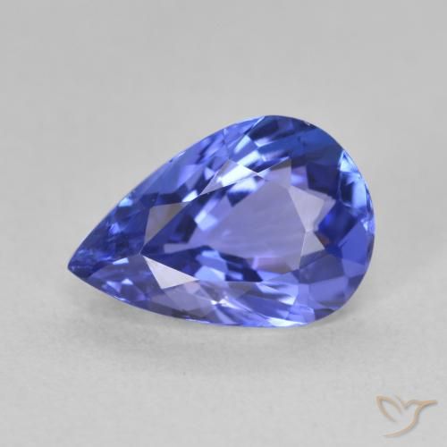 2.15ct Натуральный Фиолетово-синий Танзанит, Форма груши, Чистота VVS
