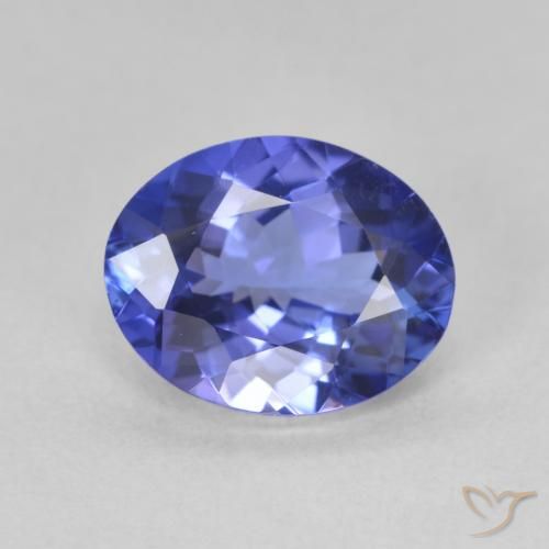 2.14ct Натуральный Темно-фиолетово-синий Танзанит, Овал, Чистота VVS