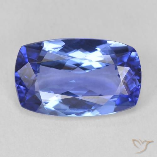 2.88ct Натуральный Синий / Голубой Танзанит, Подушка, Чистота VVS