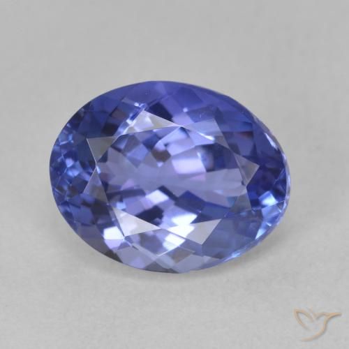 2.91ct Натуральный Темно-фиолетовый синий Танзанит, Овал, Чистота VVS