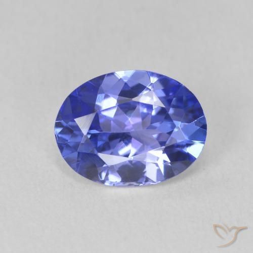 1.54ct Натуральный Интенсивный фиолетовый синий Танзанит, Овал, Чистота VVS
