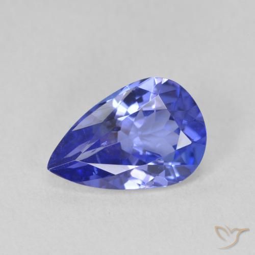 1.83ct Натуральный Темно-фиолетово-синий Танзанит, Форма груши, Чистота VVS