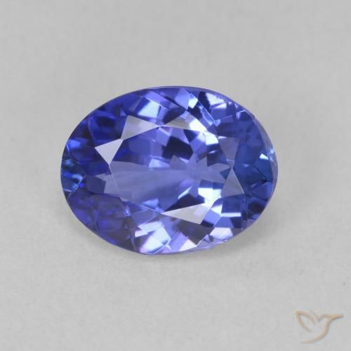 1.88ct Натуральный Темно-фиолетово-синий Танзанит, Овал, Чистота VVS