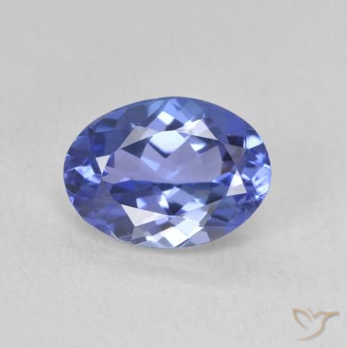 1.60ct Натуральный Темно-фиолетово-синий Танзанит, Овал, Чистота VVS