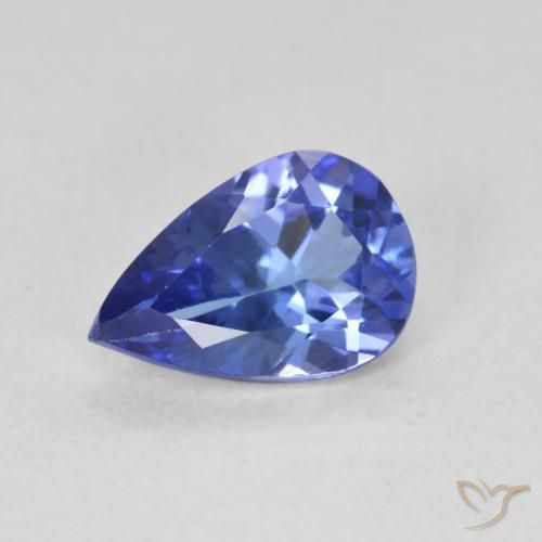 1.36ct Натуральный Темно-фиолетово-синий Танзанит, Форма груши, Чистота VVS